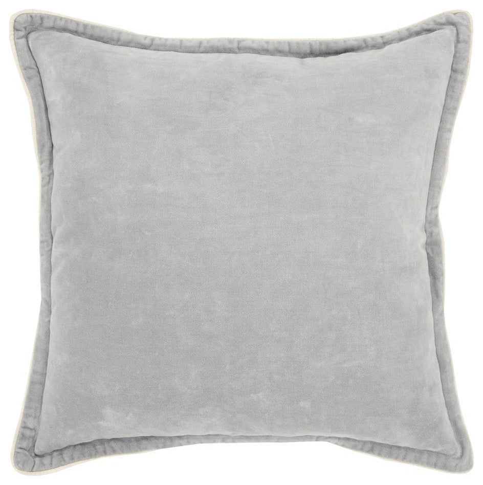 Gray Solid Modern Velvety Throw Pillow