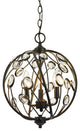 Silmin Oil Rubbed Bronze 3-Light Crystal Globe Chandelier Lighting