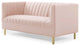 Tufted Loveseat Sofa, Velvet, Pink, Modern, Living Lounge Hotel Hospitality