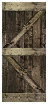 Stained Solid Pine Wood Sliding Barn Door, Espresso, 38"x84", K Series