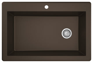 Karran Drop-In Quartz 33" 1-Hole Single Bowl Kitchen Sink, Brown