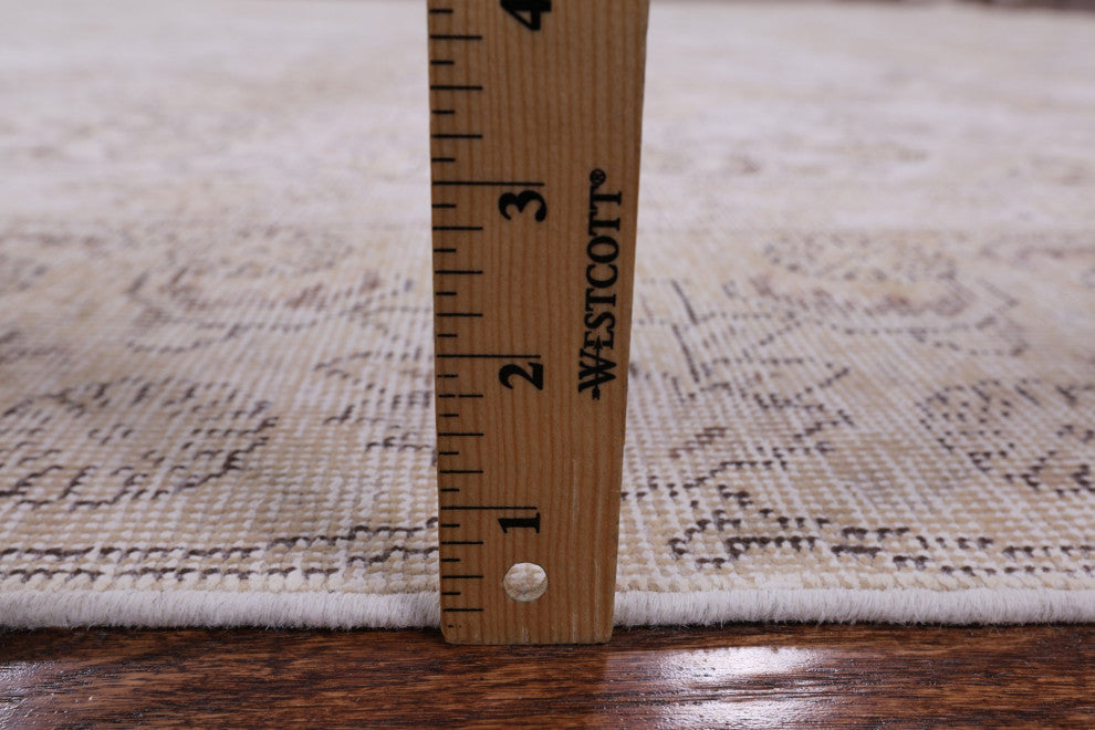 9' 1" X 11' 8" Handmade Persian Vintage White Wash Rug Q4633
