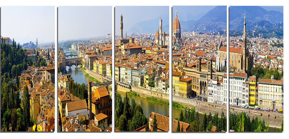 "Florence Panoramic View" Canvas Print, 5 Panels