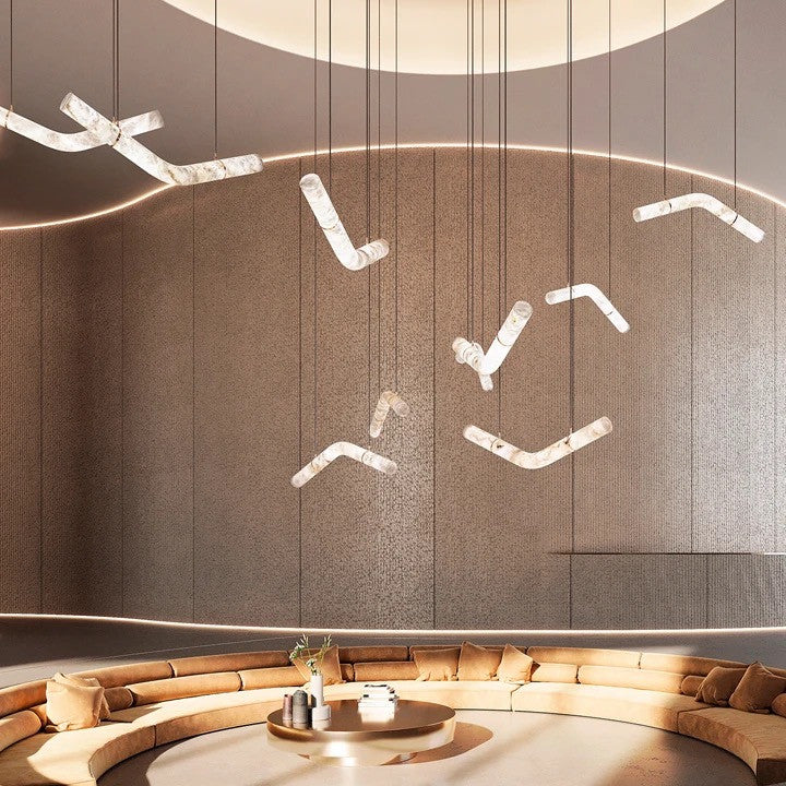 Alabaster Infinity Pendant Lamps, Style C