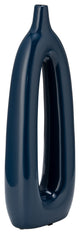 Ceramic 14"H Open Cut-Out Vase, Blue