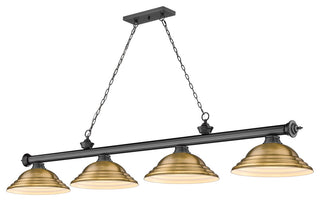 Zlite 2306-4BP-SRB 4-Light Billiard, Rubbed Brass