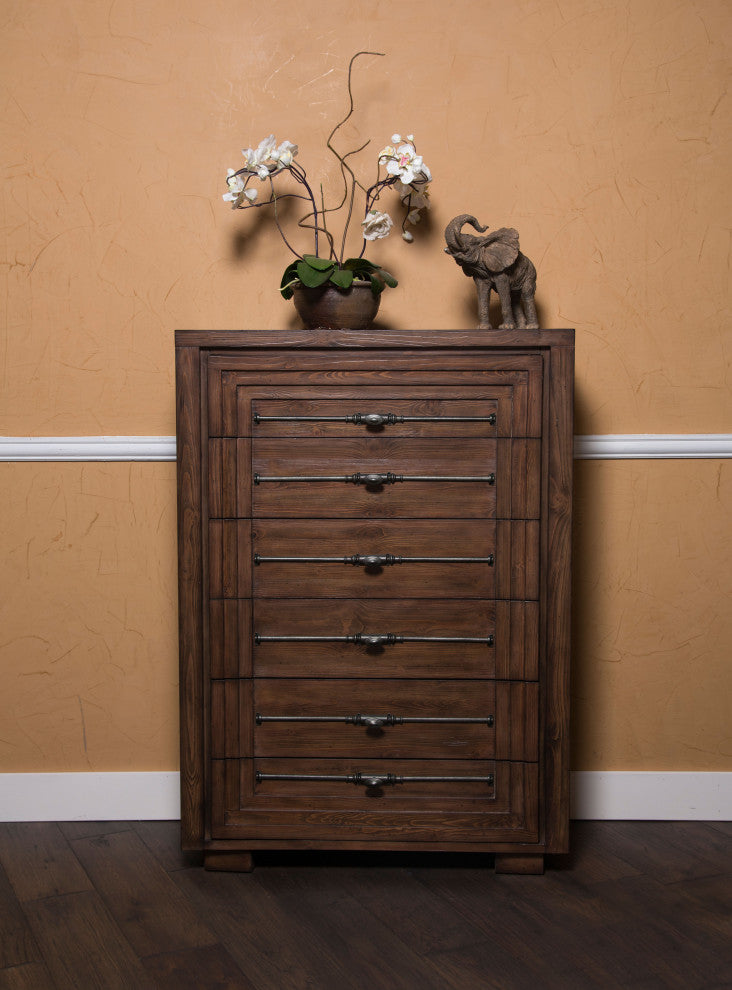 Aico Amini Carrollton 6 Drawer Chest in Rustic Ranch