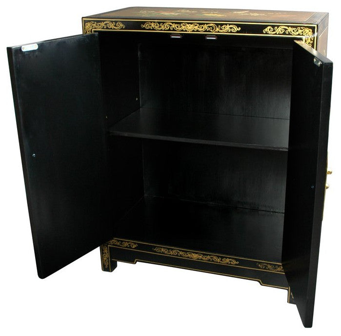 Gold Leaf Lacquer Cabinet