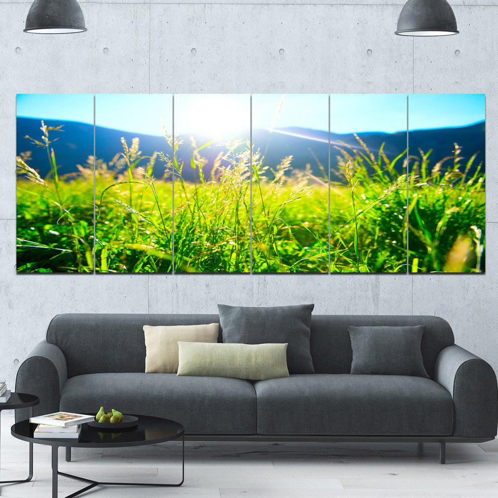 Beautiful Green Nature Wonder, Landscape Canvas Art Print, 70"x28", 6 Panels
