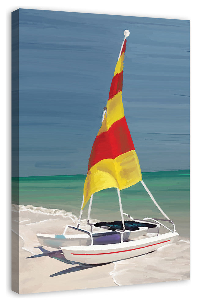 Colorful Sailboat Wall Art, 32"x48", Canvas
