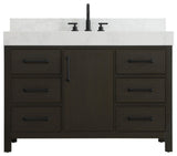 Home Living 48" Single Bathroom Vanity, Mocha Brown With Backsplash