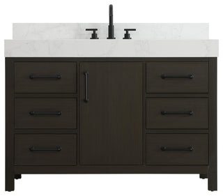 Home Living 48" Single Bathroom Vanity, Mocha Brown With Backsplash