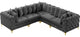Tremblay Modular Sectional, Grey, L-Shaped, 5-Piece: Armless (2), Corner (3)