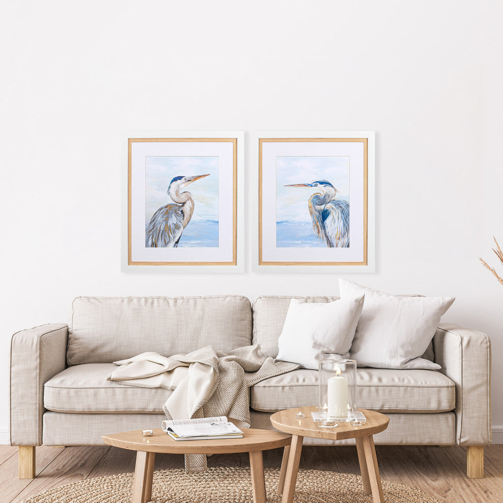 Morning Heron Artwork, 2-Piece Set