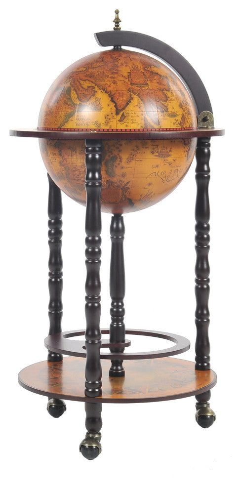 17" X 17" X 35" Globe Bar Table 330Mm 4 Legs Stand  Red