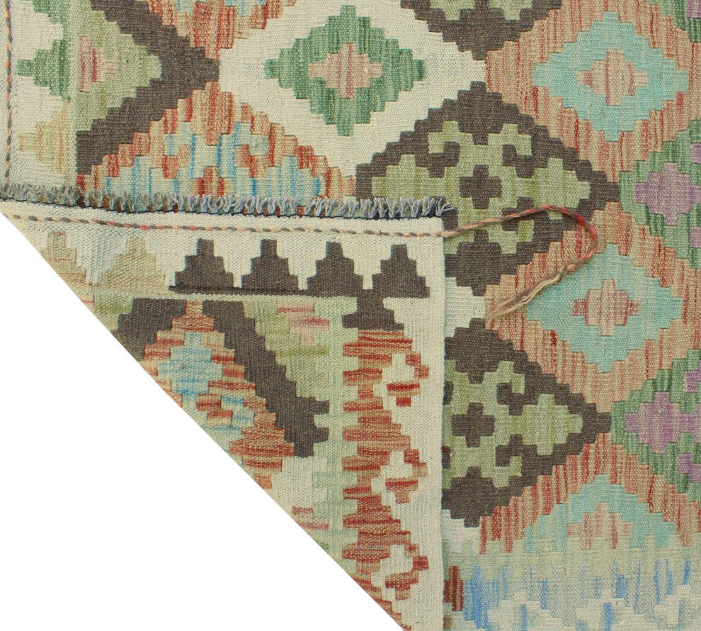 Sun Faded Flatweave Muhaimin Rust/Ivory Rug, 4'9x6'7