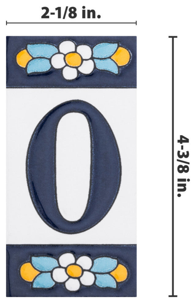 Sevillano Flora Letters 2-1/8 in. x 4-3/8 in. Ceramic Wall Tile, O