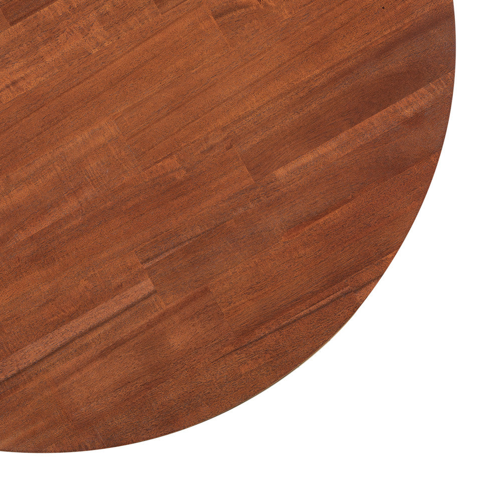 GDF Studio Canton Acacia Coffee Table, Mid-Century Modern Round Design, Brown