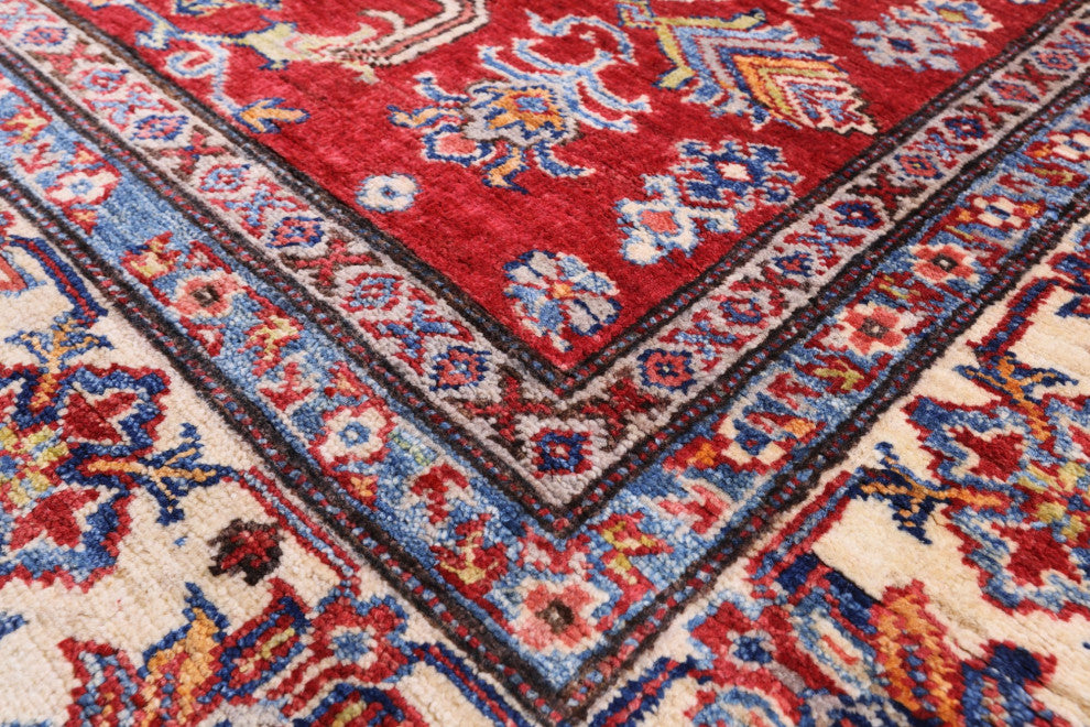 5' 0" X 6' 4" Super Kazak Handmade Wool Rug Q7502