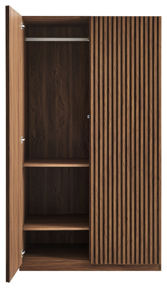 Render 2-Door Wardrobe Closet, Walnut
