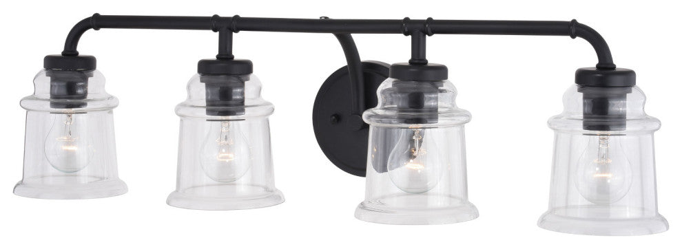 Toledo 4 Light Vanity Matte Black