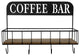 Coffee Bar Metal and Wood Wall Shelf