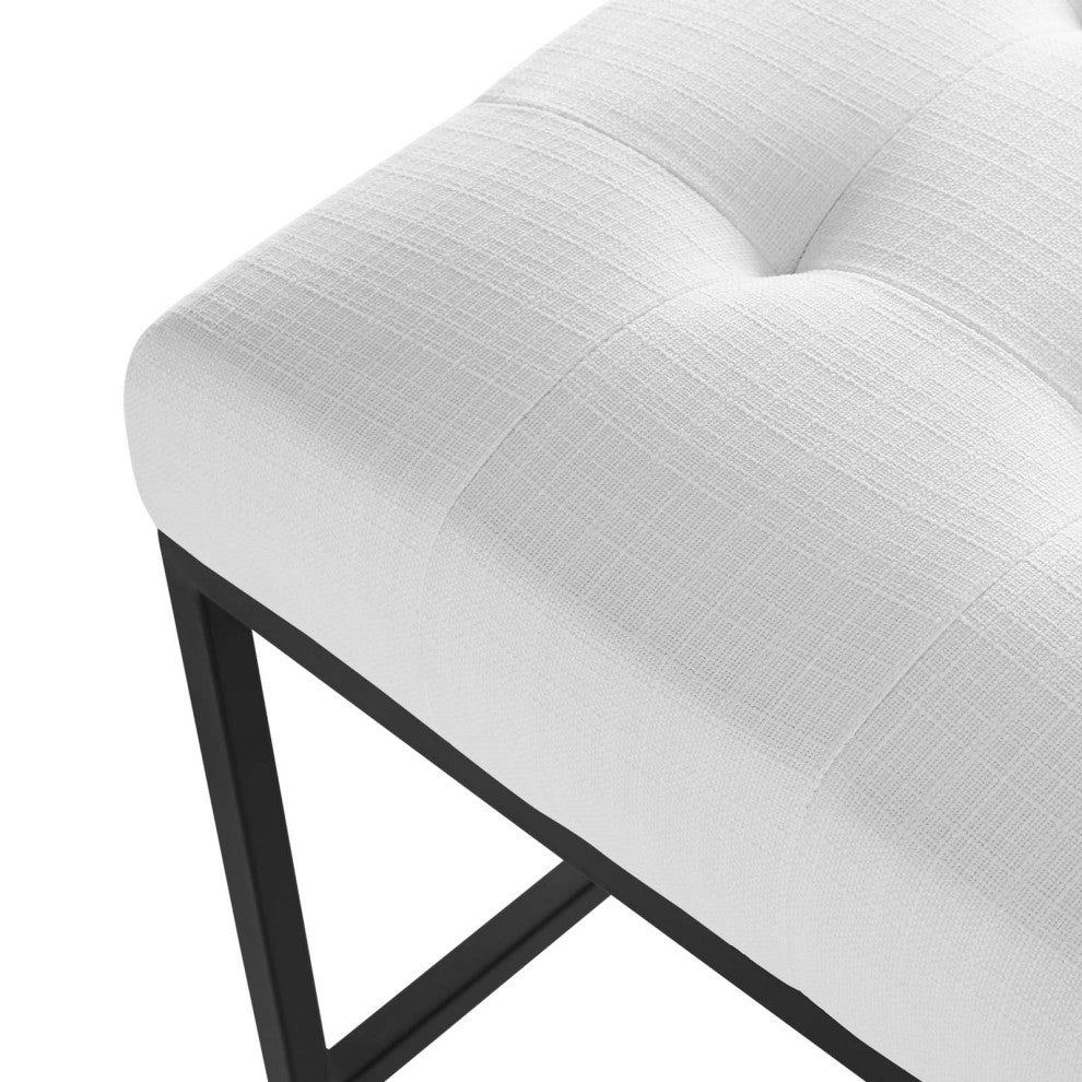 Counter Stool Chair, Fabric, Metal, Black White, Bar Pub Cafe Bistro Restaurant