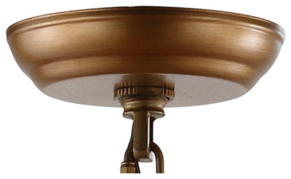 Pagoda Lantern Metal LED Pendant, Antique Gold, Width: 20"
