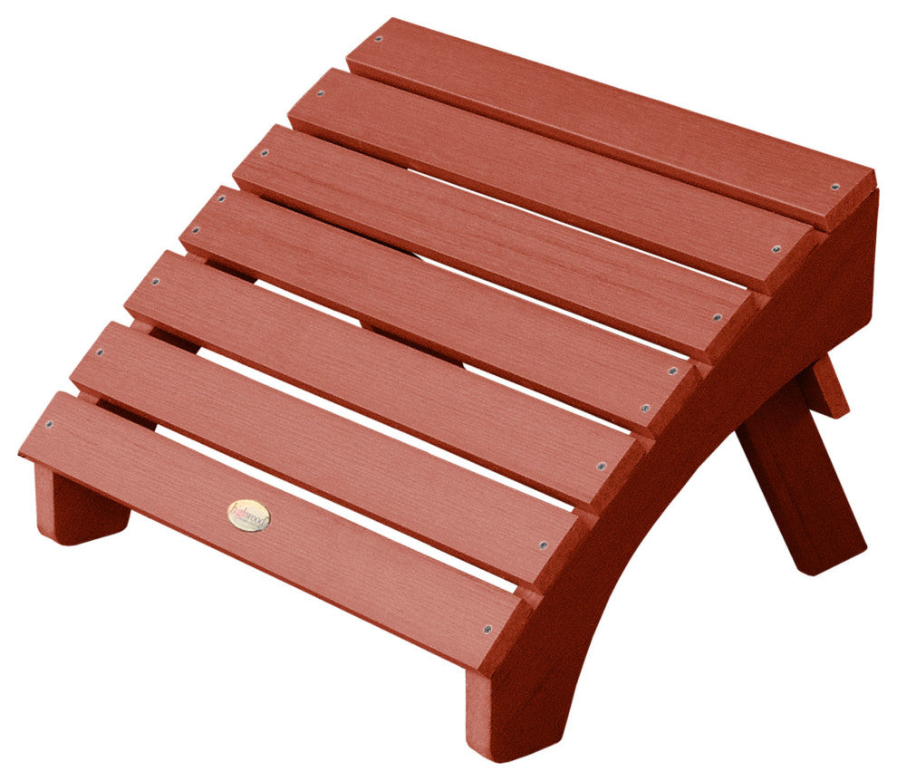 Westport Adirondack Chair With Ottoman, Rustic Red