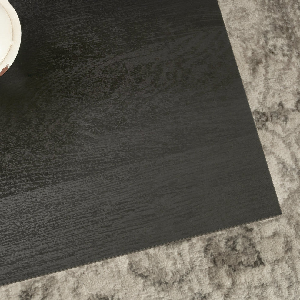 Transitional Coffee Table, Lift Up Top & Large Hidden Storage Space, Raven Oak