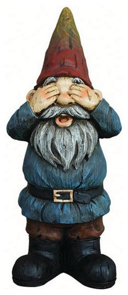 Resin See No Evil Gnome, 18.5"