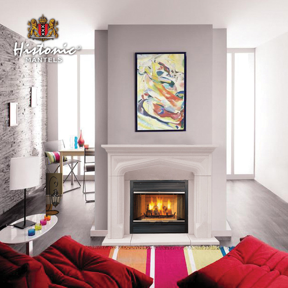 Chateau Series Pisa Cast Stone Fireplace Mantel