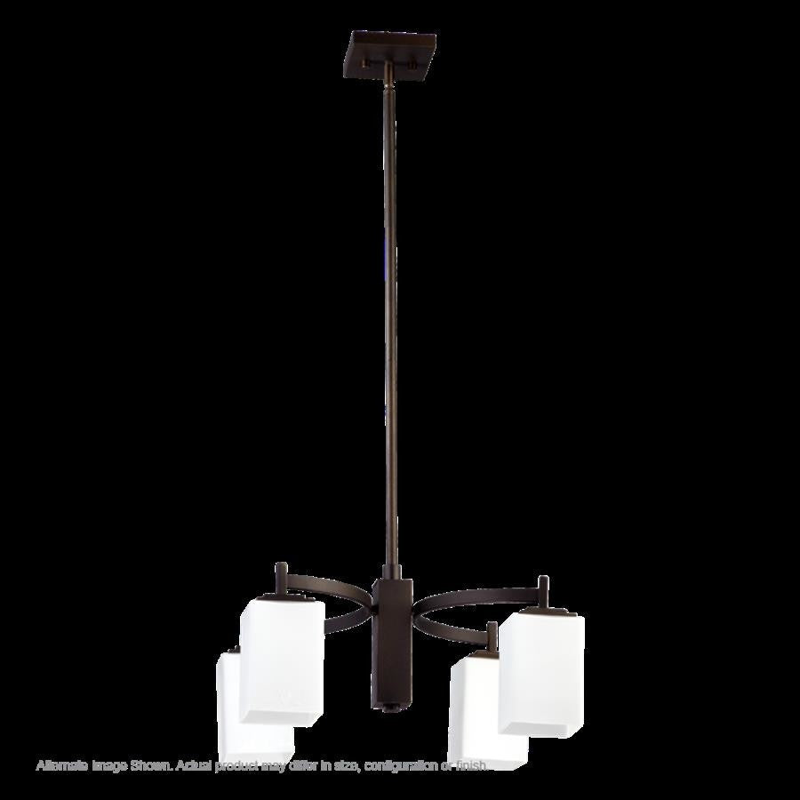Quorum Delta 4-Light Chandelier, Satin Nickel