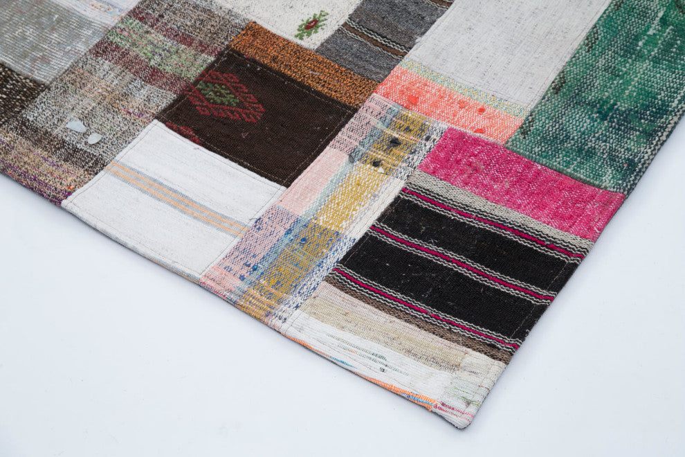 Rug N Carpet - Handmade Oriental 6' 6'' x 9' 10'' Rustic Patchwork Kilim Rug