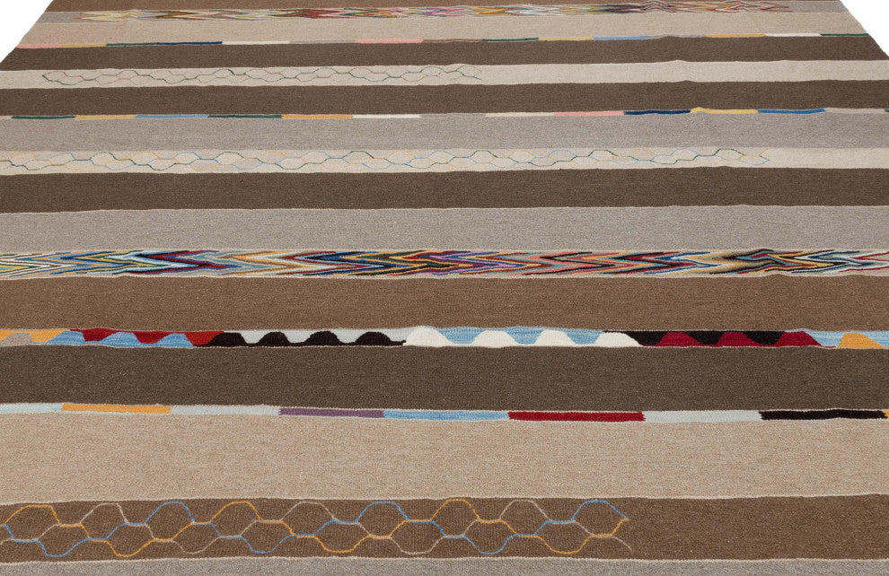 New Handwoven Turkish Kilim Rug 8' 11" x 11' 7", 107 in. x 139 in.
