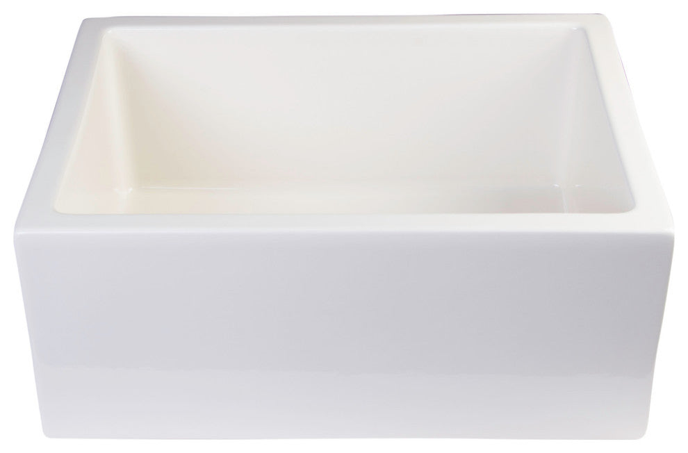 Ab2418Sb-B 24" Biscuit Smooth Thick Wall Fireclay Single Bowl Farm Sink
