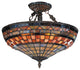 Jewelstone 3-Light Semi Flushmount, Classic Bronze