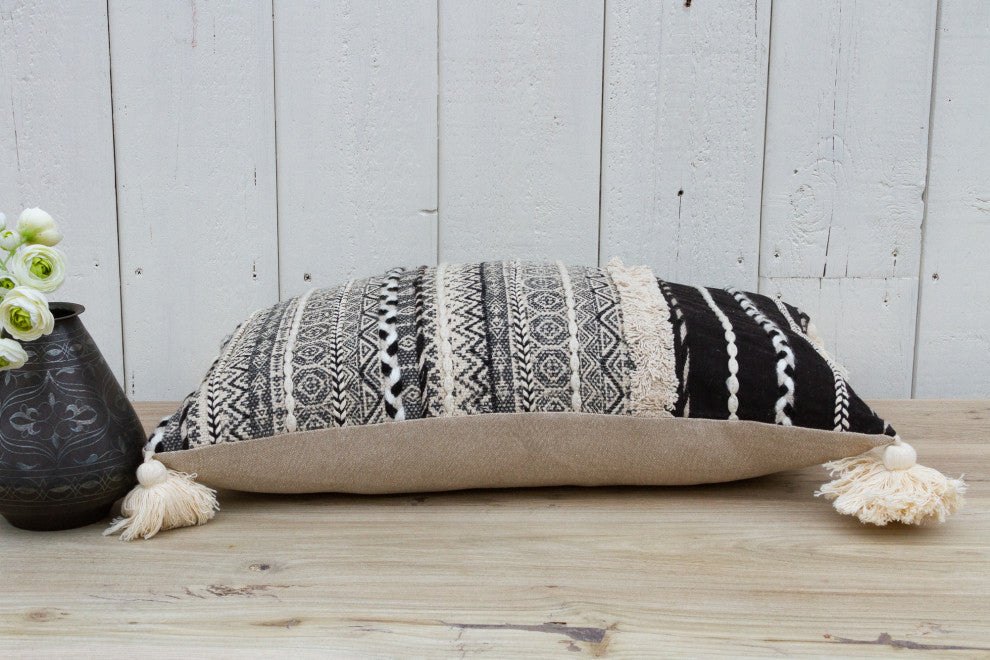 Graphite Gray Nomadic Moroccan Lumbar Pillow