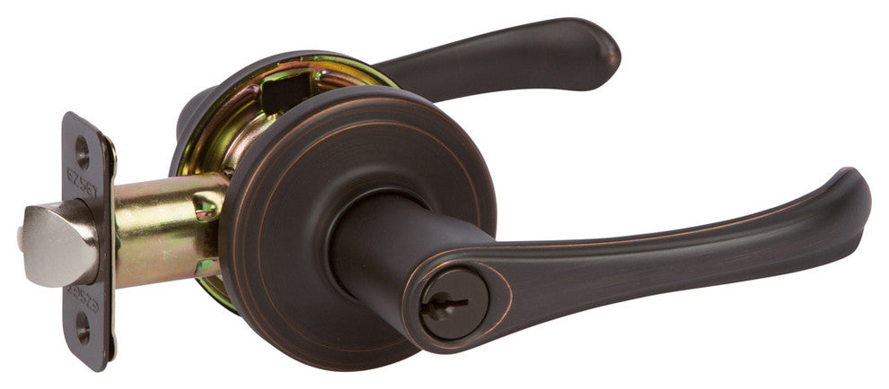 Delaney Hardware Kerry Keyed Entry Lever Set, Tuscany Bronze