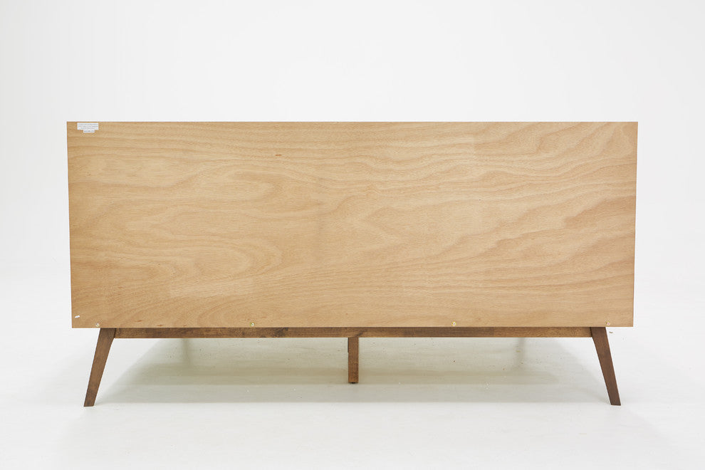 Modrest Carmen Mid-Century Modern Walnut Bed, Eastern King