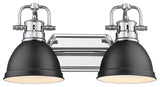 Duncan 2 Light Bath Vanity With Matte Black Shades Shade