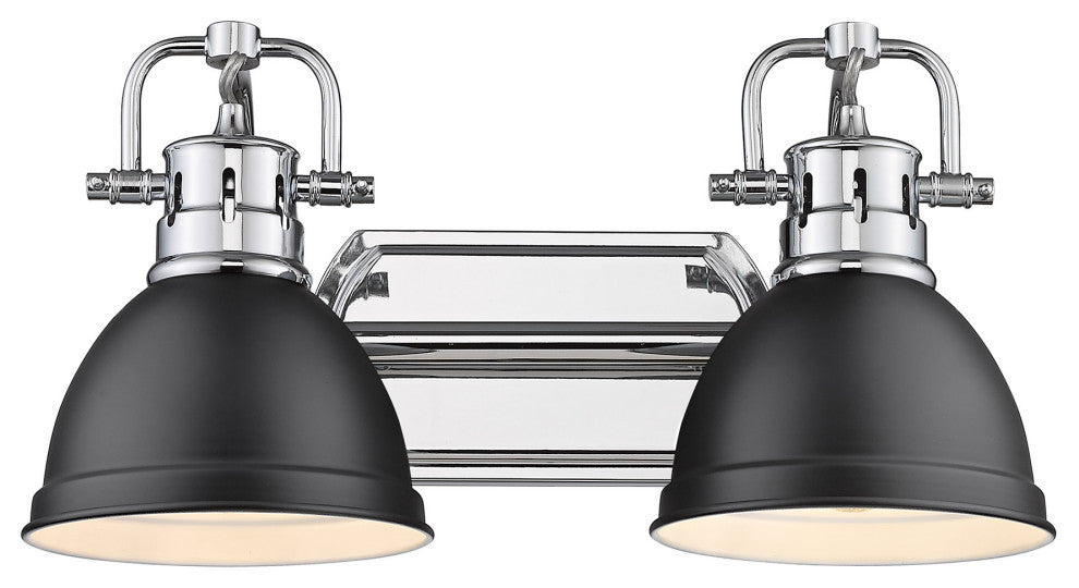 Duncan 2 Light Bath Vanity With Matte Black Shades Shade