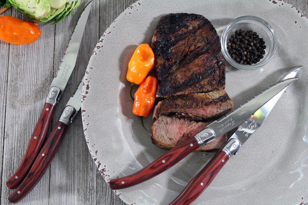 Laguiole Pakkawood Steak Knives, Set of 4