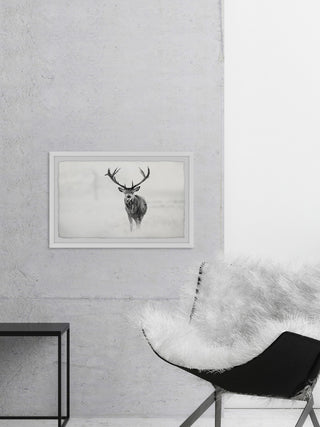 "Elk Stare" Framed Painting Print, 36"x24"