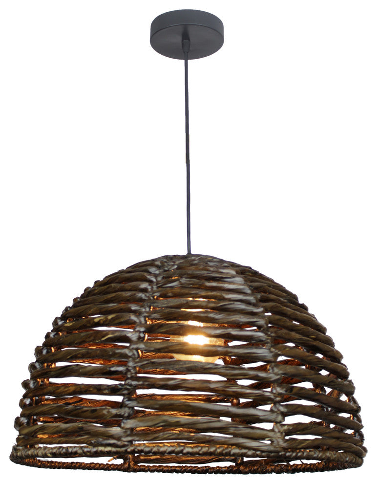 Natural Tule 1-Light Dome Pendant