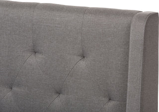 Adelaide Retro Modern Light Gray Fabric Upholstered King Size Platform Bed