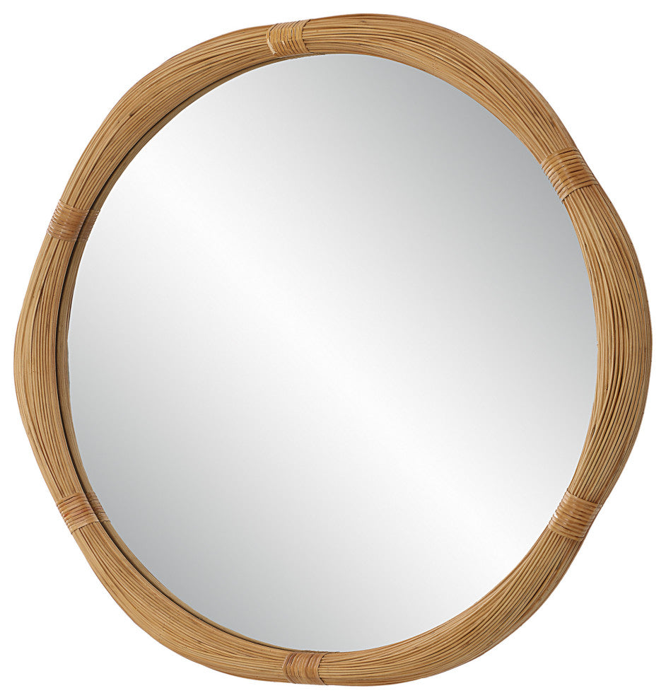Uttermost 09960 Salina 39-3/4" Diameter Circular Framed Bathroom - Bamboo
