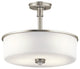 Pendant Semi Flush 3-Light, Brushed Nickel