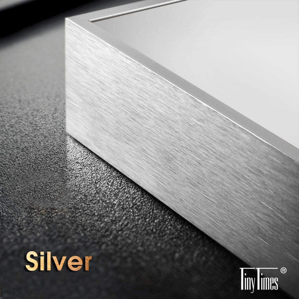 65 inch Rectangular Aluminum Framed Floor Wall Hanging Bedroom Mirror, Silver, 2