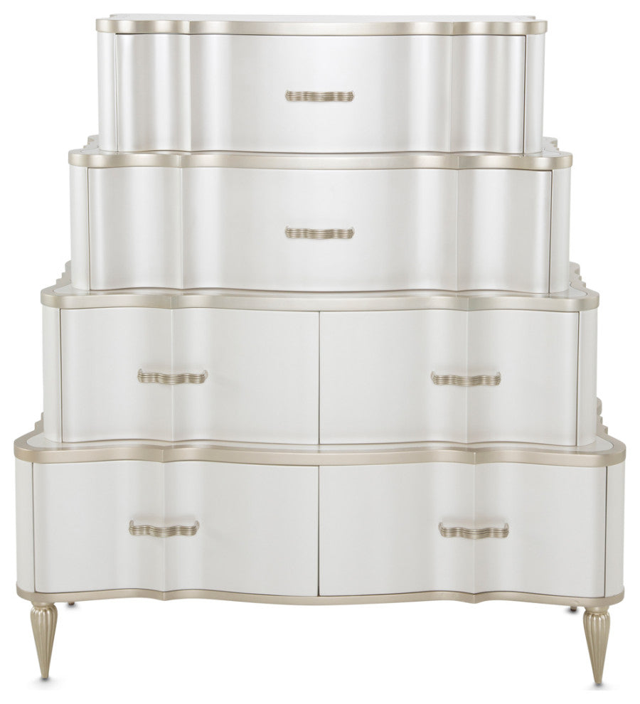 London Place 6-Drawer Tiered Chest - Creamy Pearl